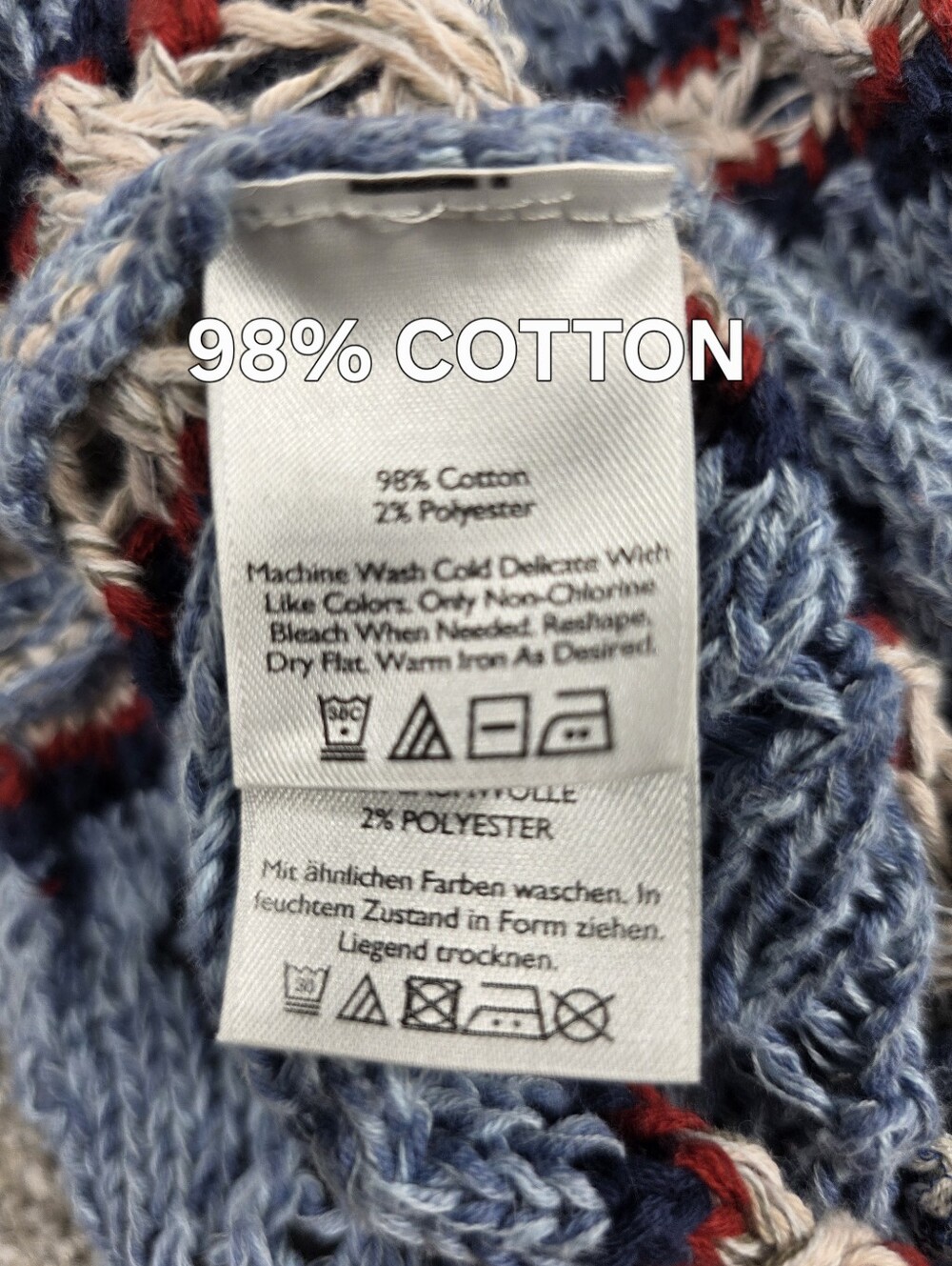 Eddie Bauer Striped Hooded Knit Sweater in Light Blue, Red, Navy, Cream - Picture 12 of 13